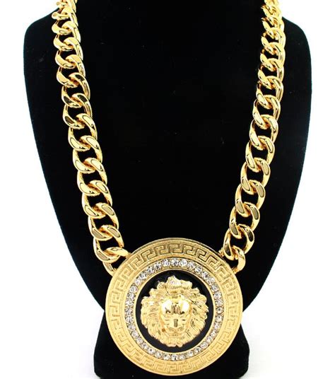 versace costume jewelry|authentic Versace lion necklace.